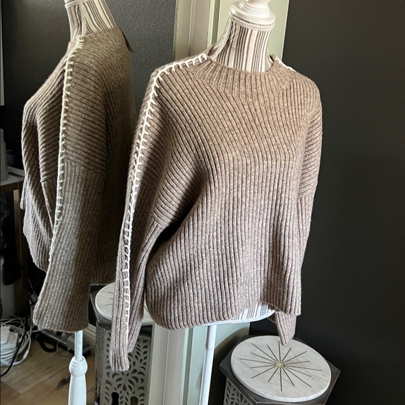 Halogen Sweaters - NWT Halogen Ribbed Knit Sweater XL in Taupe